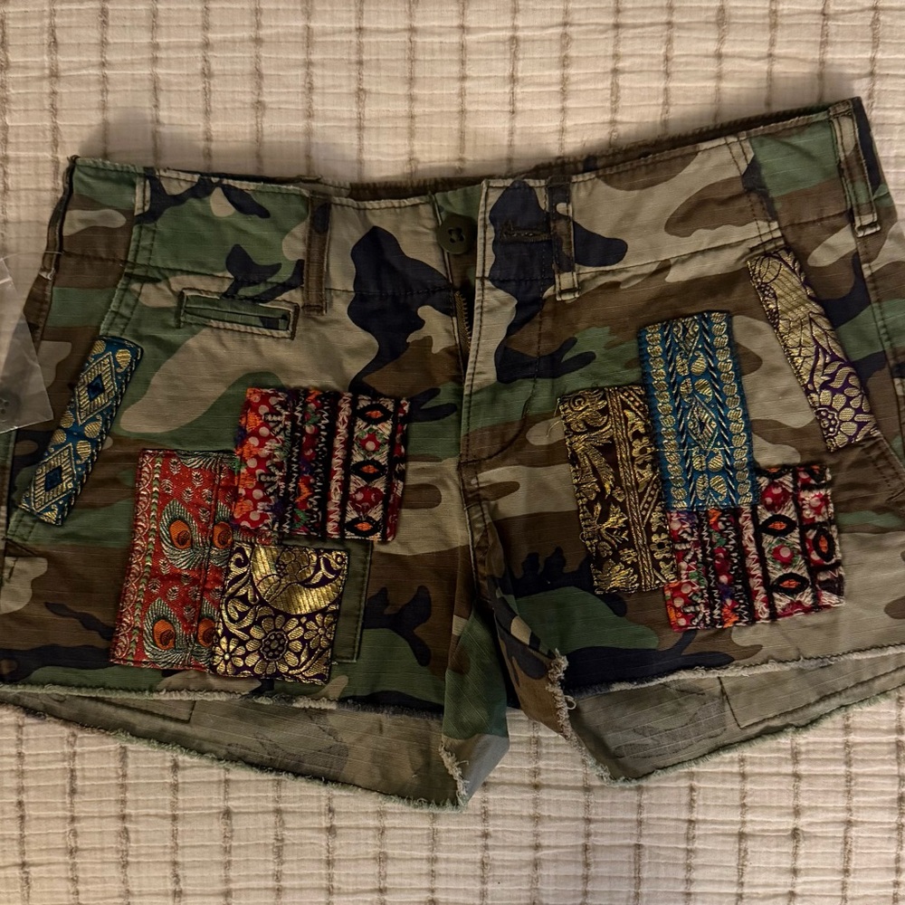 Denim & Supply Ralph Lauren Polo Women’s Camouflage Patchwork Cargo Shorts